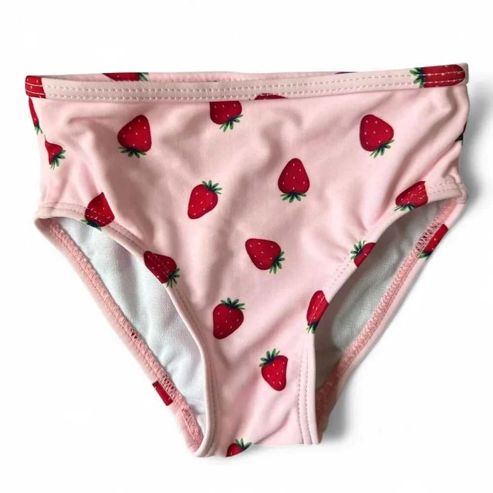 Little Me Strawberry 2-Piece Swimsuit Set 18M | Pink Ruffle Tankini | Girls